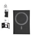 Porta-cartões de pele sintética reciclada, fixação e fecho magnético