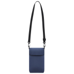 Bolsa tiracolo de pele sintética, fecho de velcro e correia ajustável cor azul-marinho primeira vista