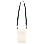 Bolsa tiracolo de pele sintética, fecho de velcro e correia ajustável cor natural primeira vista