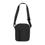 Bolsa tiracolo de soft nylon com bolso frontal e fecho de correr cor preto primeira vista