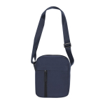 Bolsa tiracolo de soft nylon com bolso frontal e fecho de correr cor azul-marinho primeira vista
