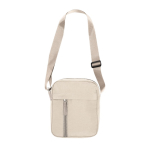 Bolsa tiracolo de soft nylon com bolso frontal e fecho de correr cor natural primeira vista