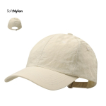 Boné de nylon de 6 painéis com fecho ajustável de fivela metálica