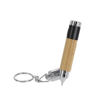 Lanterna portátil de bambu com caneta incluída, tinta azul terceira vista