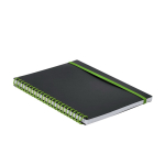 Caderno de argolas e fecho elástico colorido, folhas pautadas A5 segunda vista