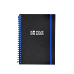 Caderno de argolas e fecho elástico colorido, folhas pautadas A5 vista principal