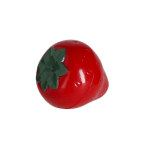 Bálsamo labial em recipiente com design de fruta, aroma baunilha FPS15 cor vermelho primeira vista