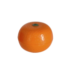 Bálsamo labial em recipiente com design de fruta, aroma baunilha FPS15 cor cor-de-laranja primeira vista