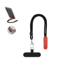 Pulseira porta-telemóvel ajustável com mosquetão metálico e suporte