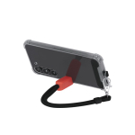 Pulseira porta-telemóvel ajustável com mosquetão metálico e suporte segunda vista