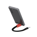 Pulseira porta-telemóvel ajustável com mosquetão metálico e suporte terceira vista