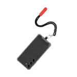 Pulseira porta-telemóvel ajustável com mosquetão metálico e suporte quarta vista