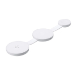 Carregador sem fios magnético e dobrável 3 em 1 com USB-C 15 W cor branco primeira vista