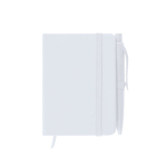 Bloco de notas de capa sintética com caneta a condizer A7 cor branco primeira vista