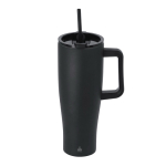 Caneca térmica de aço inoxidável com sistema de bebida duplo 1,2 L cor preto primeira vista