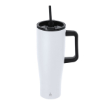 Caneca térmica de aço inoxidável com sistema de bebida duplo 1,2 L cor branco primeira vista