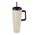 Caneca térmica de aço inoxidável com sistema de bebida duplo 1,2 L cor natural primeira vista