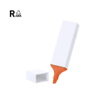 Marca-texto fluorescente com estojo branco e tinta em várias cores