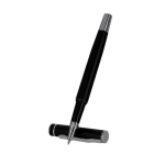 Conjunto de caneta elegante e roller de alumínio reciclado, tinta azul quinta vista