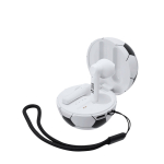 Auriculares em estojo com forma de bola com pega de transporte vista principal