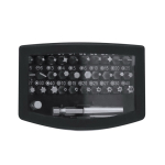 Conjunto de ferramentas com estojo de plástico e pontas magnéticas cor preto primeira vista