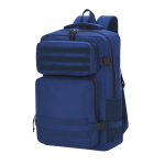 Mochila de poliéster para portátil com vários bolsos 17” cor azul primeira vista