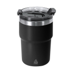 Copo térmico de parede dupla para levar com fecho hermético 350 ml cor preto primeira vista