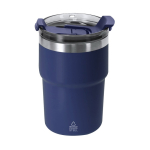 Copo térmico de parede dupla para levar com fecho hermético 350 ml cor azul-marinho primeira vista