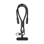 Pulseira de rPET com cabo de carga e transferência de dados 60 W cor preto primeira vista