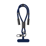 Pulseira de rPET com cabo de carga e transferência de dados 60 W cor azul-marinho primeira vista