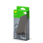 Powerbank 20 000 mAh com 3 cargas simultâneas e portas USB-A e USB-C cor preto quinta vista