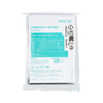 Manta de emergência em formato compacto com norma europeia cor prateado