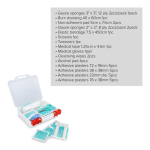 Kit de primeiros socorros em estojo de plástico com normas UE cor branco quinta vista