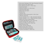 Kit de primeiros socorros, estojo de borracha suave, certificação UE cor vermelho sexta vista