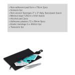 Kit de primeiros socorros em saco poliéster de 14 peças cor preto quinta vista