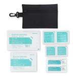 Kit de primeiros socorros compacto com mosquetão poliéster cor preto quarta vista