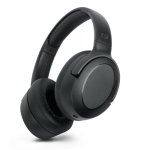 Auscultadores com almofadas macias e microfone com função de silêncio cor preto segunda vista