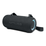 Colunas Bluetooth portáteis, luz e correia resistente à água Muse 30 W cor preto