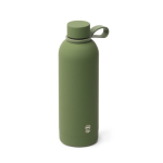 Garrafa térmica em aço inox reciclado com pega em silicone macio 500 ml cor branco primeira vista de uso