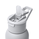 Garrafa térmica em aço inoxidável reciclado com palhinha 500 ml cor cinzento vista detalhe 1