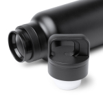 Garrafa térmica de aço inoxidável reciclado com tampa de botão 750ml cor preto vista detalhe 2