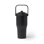 Garrafa térmica em aço inox reciclado com abertura por botão 550 ml cor preto segunda vista