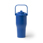 Garrafa térmica em aço inox reciclado com abertura por botão 550 ml cor azul real segunda vista