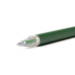 Esferográfica mate de alumínio reciclado com clipe transparente, tinta azul cor preto vista detalhe 1