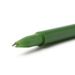 Caneta roller em plástico com tampa e clip a condizer, tinta azul cor preto vista detalhe 2