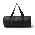 Saco de desporto dobrável em plástico reciclado com fecho éclair cor preto terceira vista