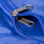 Saco de desporto dobrável em plástico reciclado com fecho éclair cor azul real vista detalhe 1