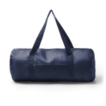 Saco de desporto dobrável em plástico reciclado com fecho éclair cor azul-marinho terceira vista