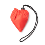 Saco de compras dobrável em plástico reciclado com cordão ajustável cor vermelho vista detalhe 1