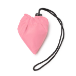 Saco de compras dobrável em plástico reciclado com cordão ajustável cor cor-de-rosa vista detalhe 1